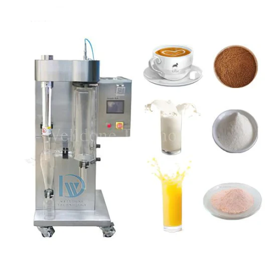 Mini máquina de secado por pulverización de laboratorio CE, máquina de fabricación de polvo de huevo de leche de café Industrial