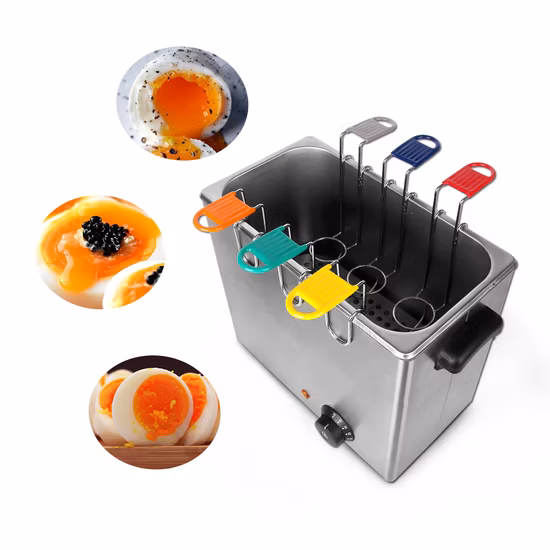 Hervidor de huevos eléctrico de acero inoxidable y máquina de cocina para 8 huevos